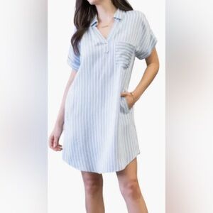 Blu Pepper Striped Shirt Dress